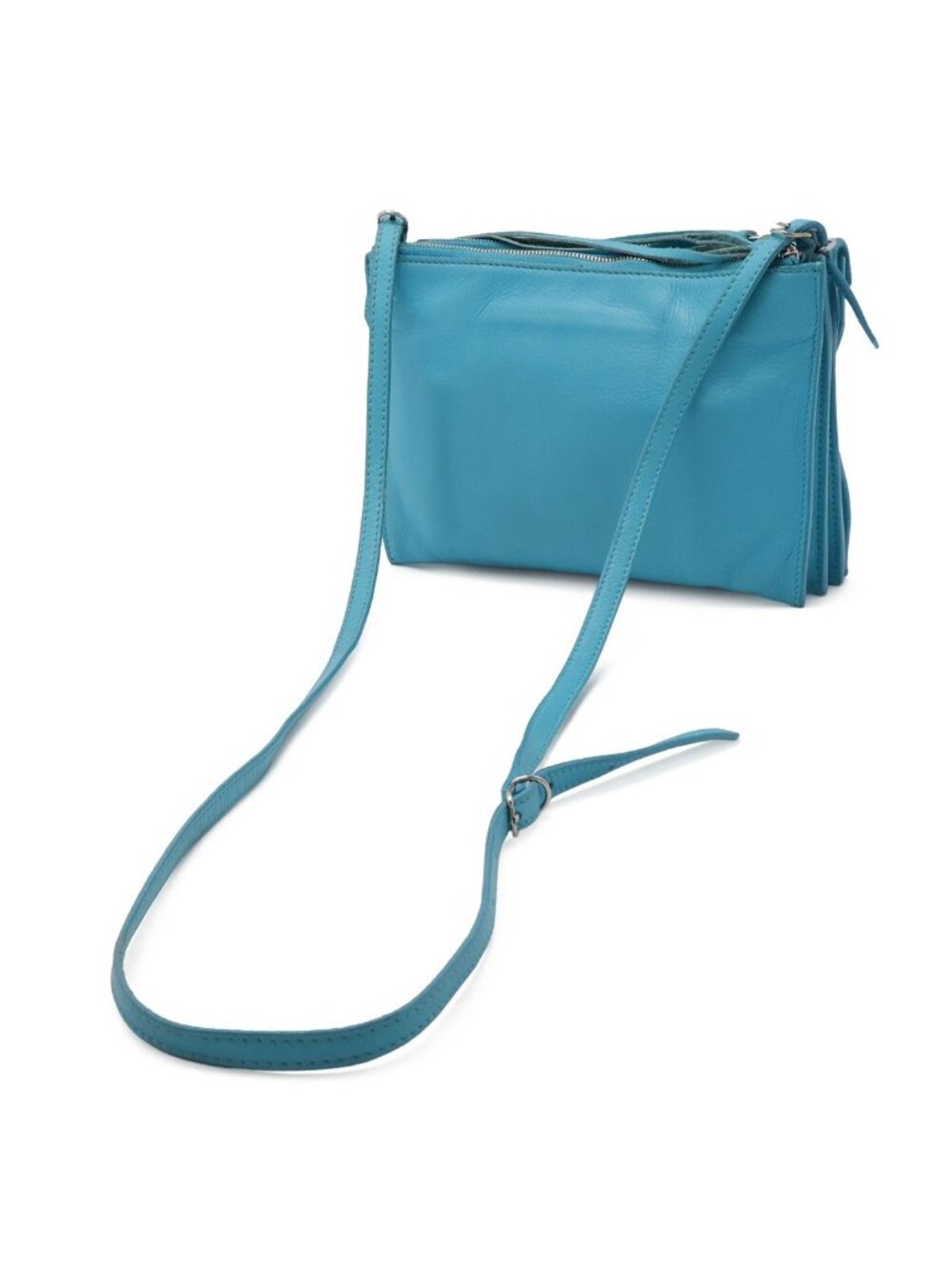 Balenciaga Paper Triple XS Shoulder Bag Pochette 2-Way Clutch Leather Turquoise - Picture 2 of 9